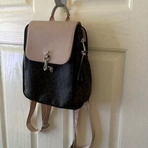 Calvin Klein Brand backpack purse, brown/beige.
